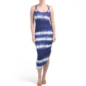 *NWT* Almost Famous Casual Vacation Tie Dye Cami Midi Dress Blue